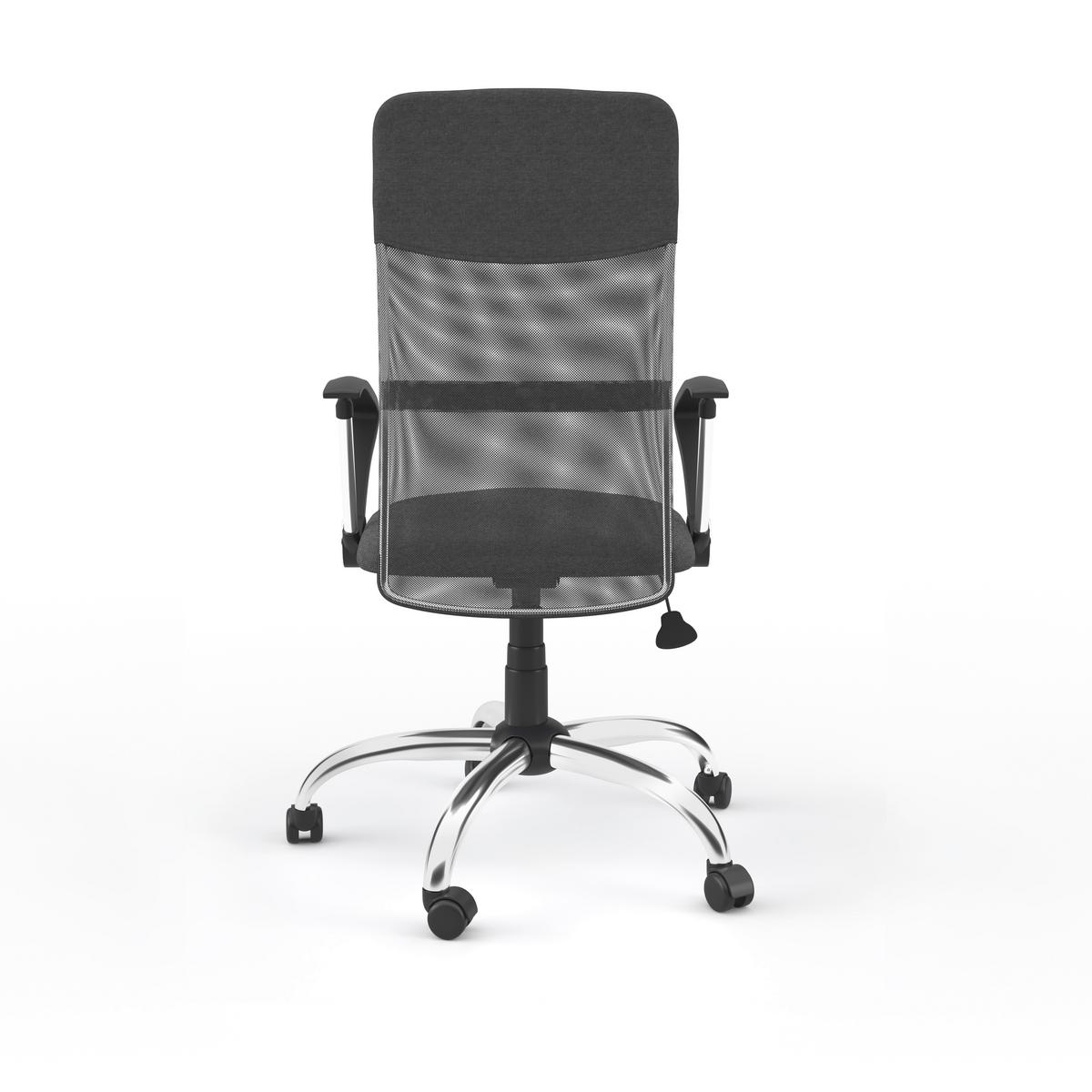Drehstuhl Orlando Grau B: 60 cm - Chromfarben/Grau, Design, Leder/Holz (60/120/52cm) - MID.YOU