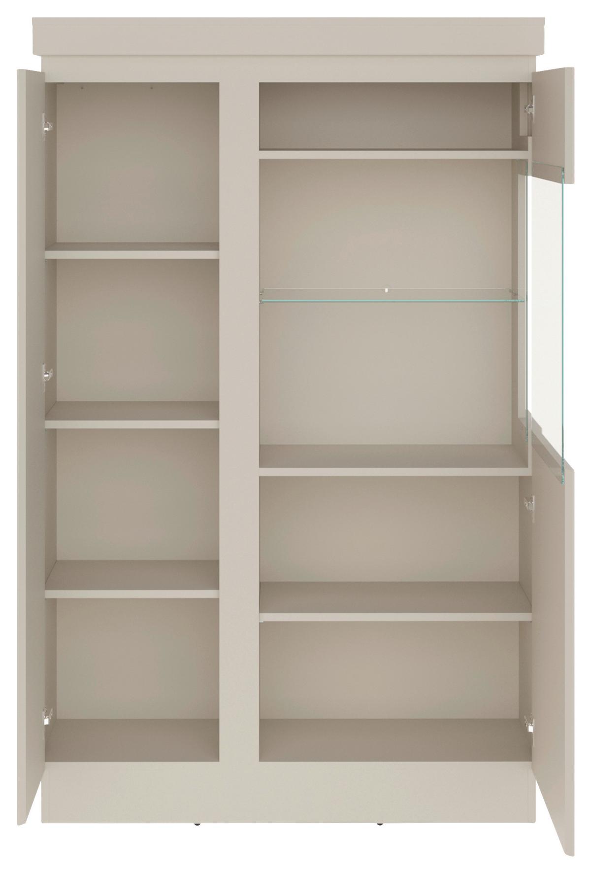 Vitrine Camira Kaschmir B: 103,6cm - Kaschmir, Basics, Glas/Holzwerkstoff (103,6/163,5/40cm)