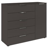 Kommode 120 Cm Flipp Graphit/chromfarben - Chromfarben/Schwarz, MODERN, Holzwerkstoff (120/100/42cm) - Rauch Möbel