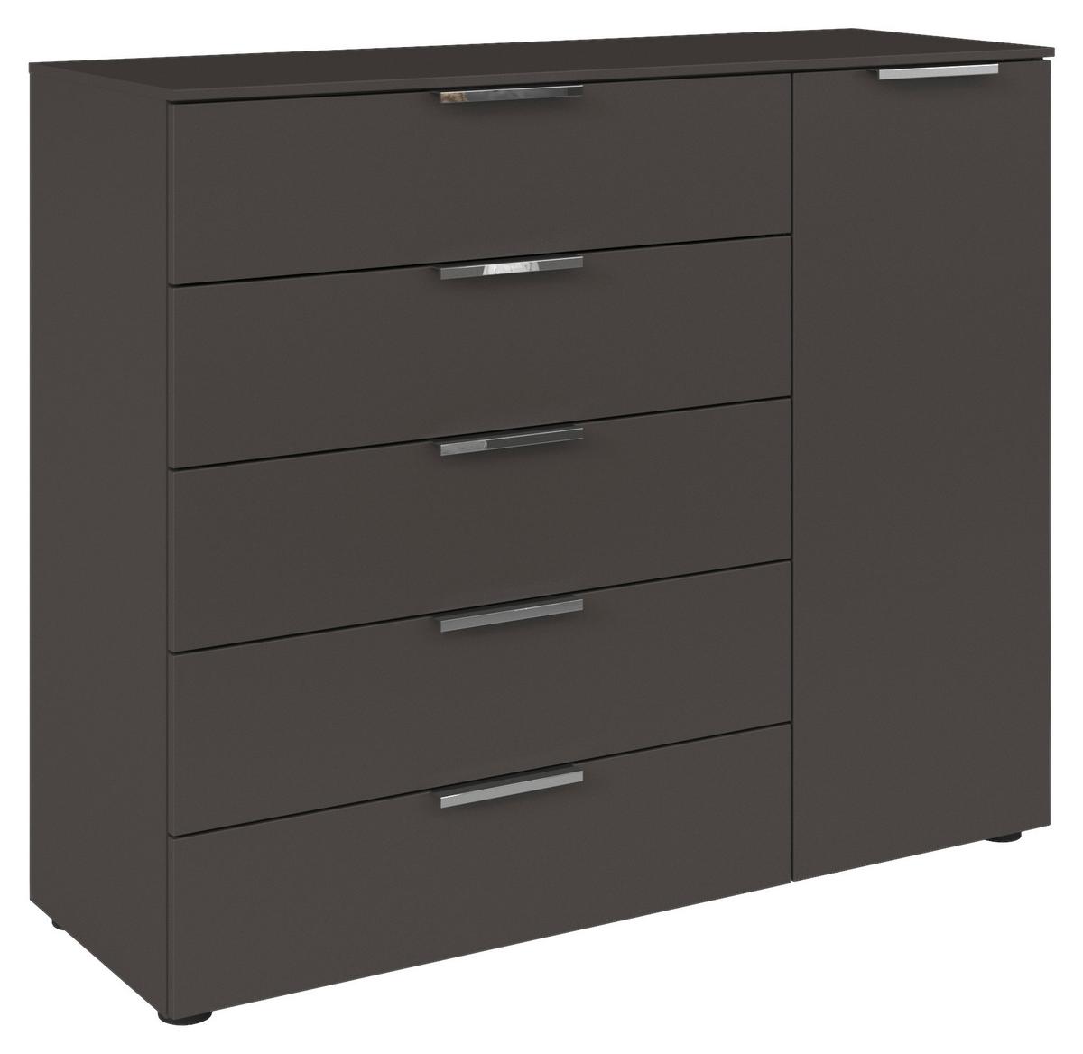 Kommode 120 Cm Flipp Graphit/chromfarben - Chromfarben/Schwarz, MODERN, Holzwerkstoff (120/100/42cm) - Rauch Möbel