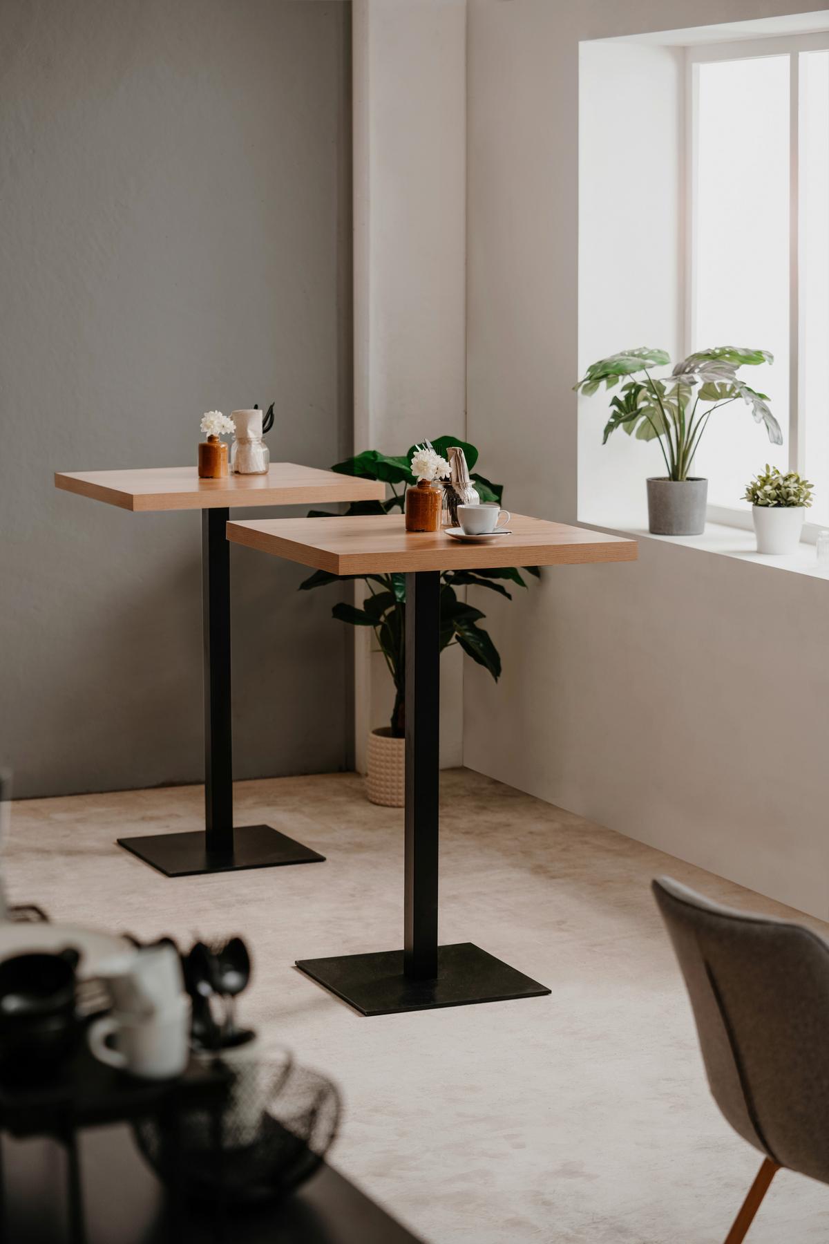 Bartisch Quadrato 70x70x105 cm Indoor - Schwarz/Eiche Artisan, MODERN, Holzwerkstoff/Metall (70/70/105cm) - MID.YOU