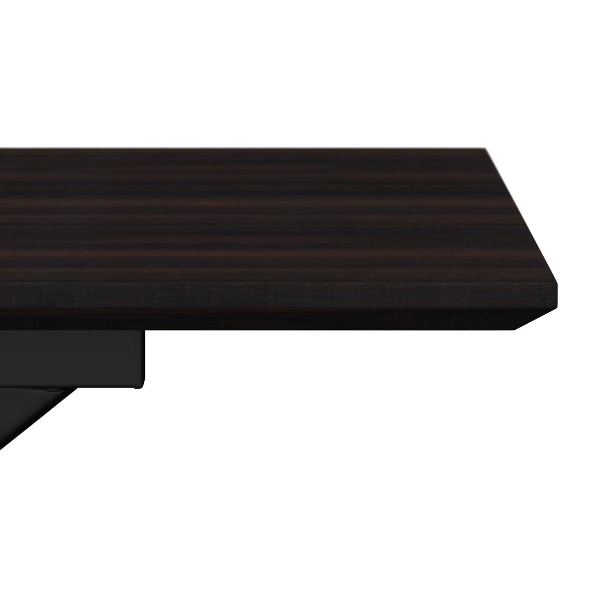 Výsuvný stůl AKI 140-180 - černá/barvy vlašských ořechů, Moderní, kov/kompozitní dřevo (140-180/76/80cm) - Bessagi Home