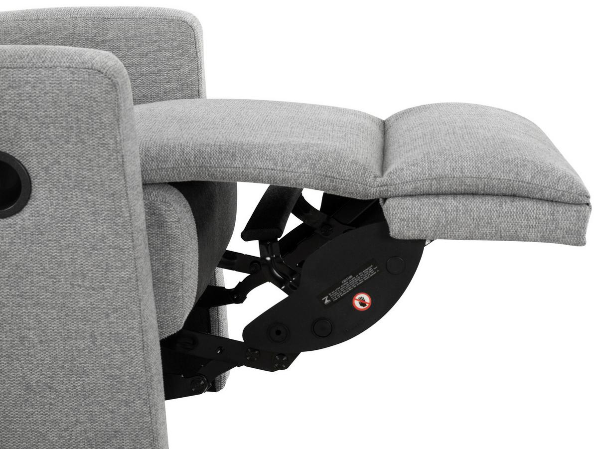 Sitzgarnitur 3-tlg. Nuvia Mit Relaxfunktion Grau - Schwarz/Grau, Design, Textil - Livetastic