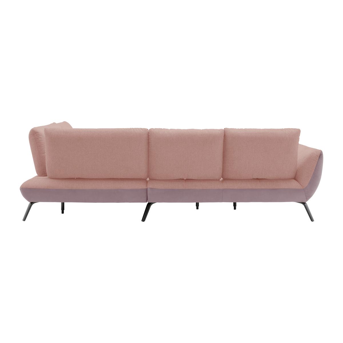 Rohová sedačka TRENDY, pravá, šeříková / růžová - růžová/černá, Moderní, kov/kompozitní dřevo (310/93/250cm) - Premium Living