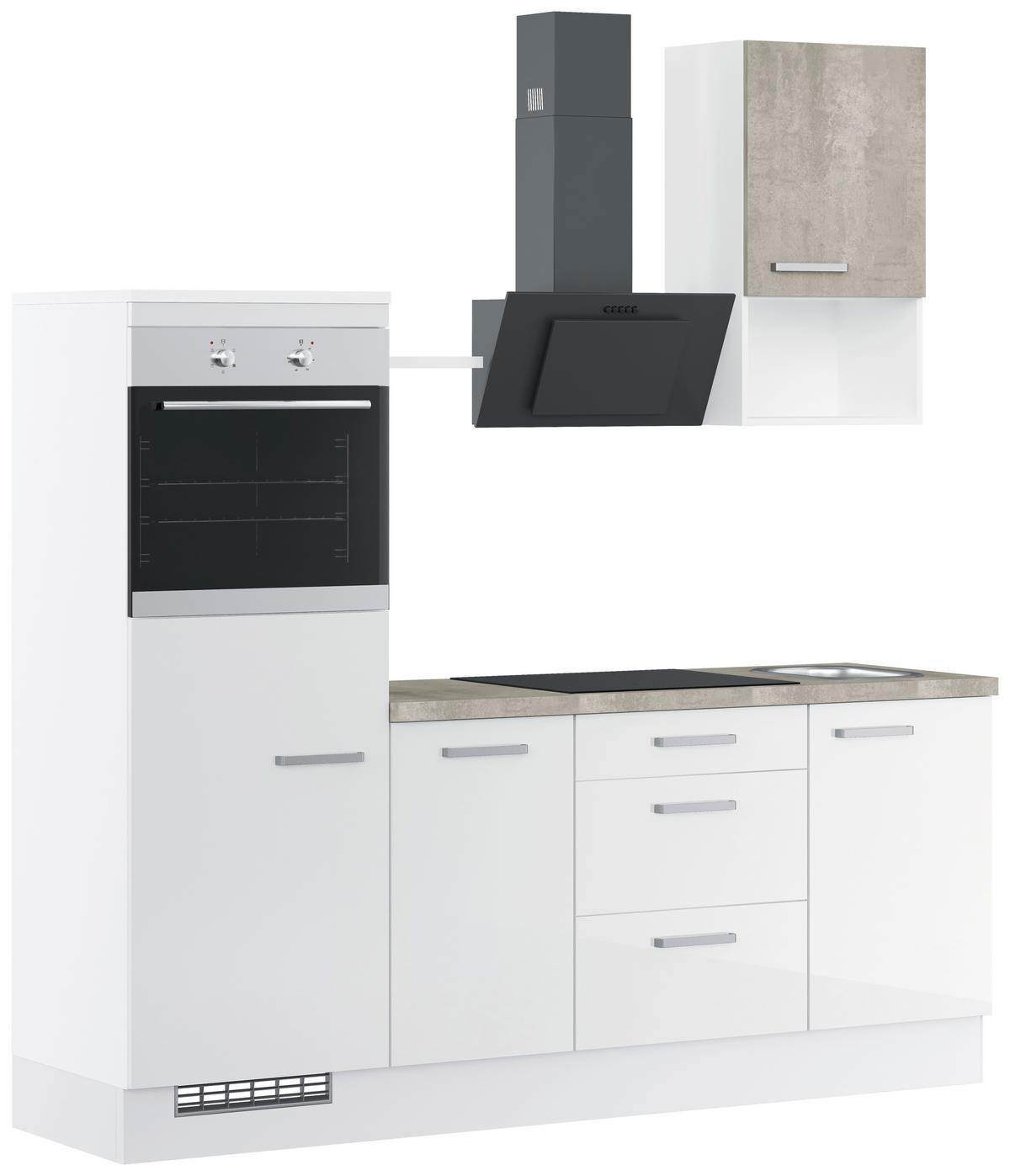 Küchenleerblock Ip4050 - Weiß Hochglanz/Weiß, Design, Holzwerkstoff (215cm) - Impuls