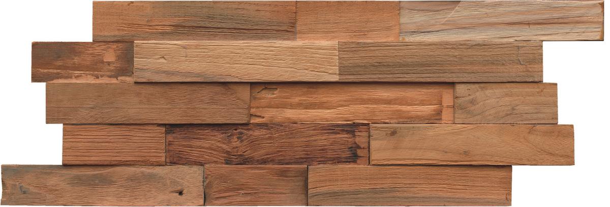 Wandverkleidung Fsc Teak Recl. Natur - Braun, Basics, Holz (50/20/2cm)