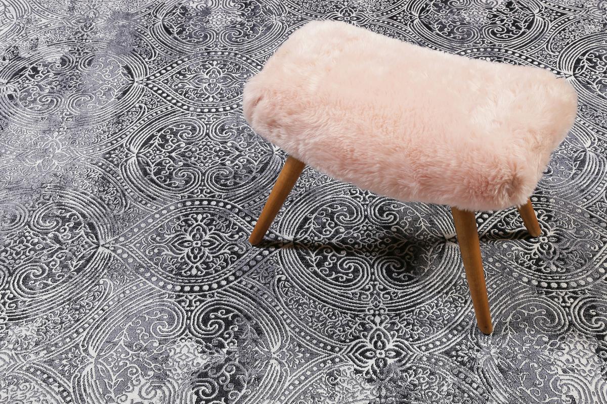 Webteppich Grace Grau 190x290 cm - Grau, Design, Textil (190/290cm) - WECON HOME