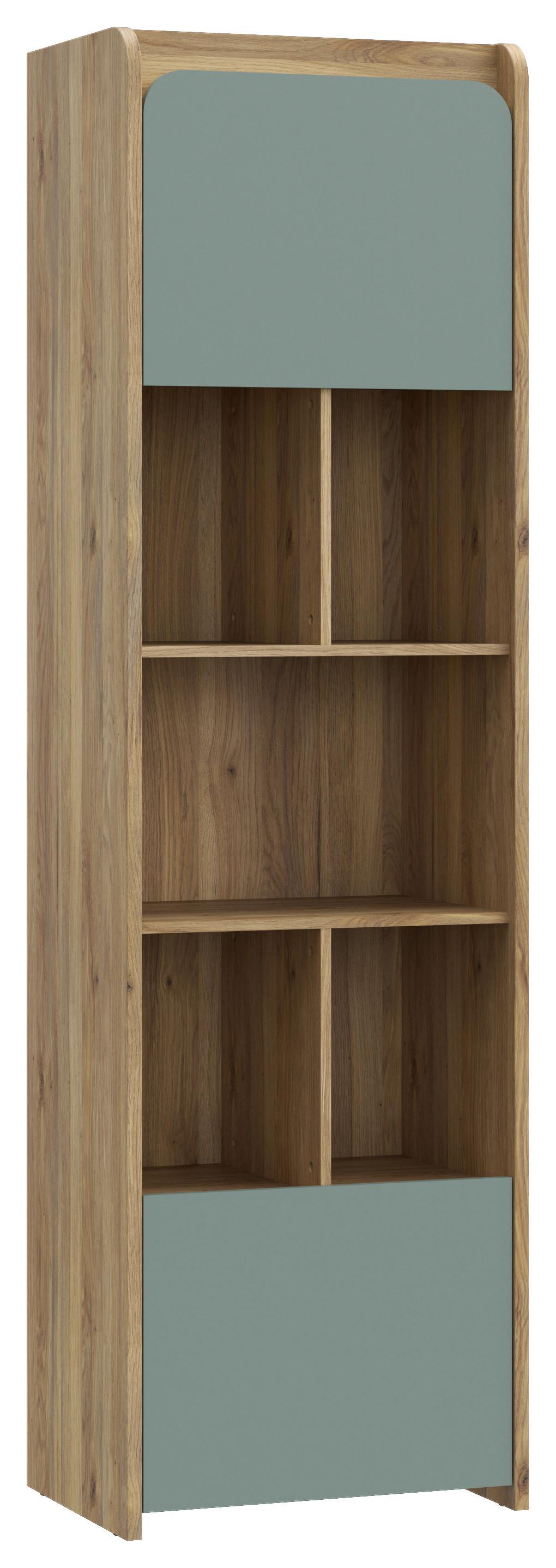 REGÁL HOA - čierna/farba duba, Modern, kompozitné drevo/plast (159,4/204/41,3cm)