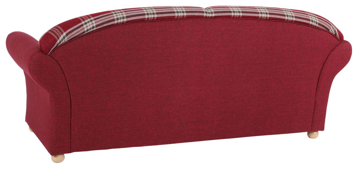 3-Sitzer-Sofa Corona Rücken Echt, Rot - Buchefarben/Rot, Design, Textil (202/85/81cm) - Max Winzer