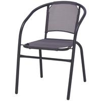 Gartensessel Stapelbar Linda Stahl/Textilene - Anthrazit, MODERN, Textil/Metall (51/73/59cm) - Ondega