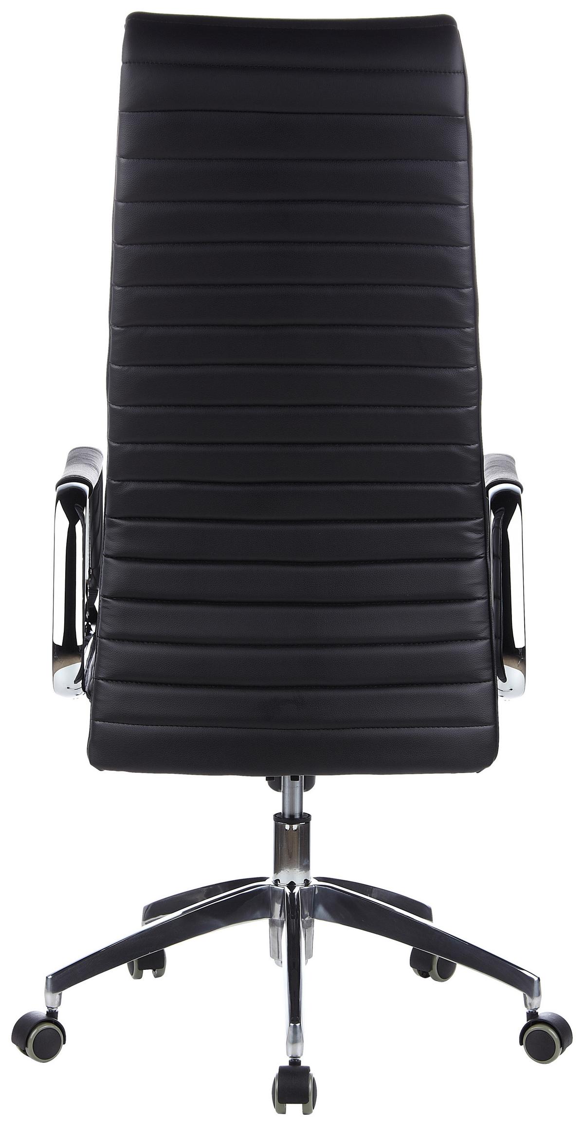 Drehstuhl Aspera 20 Schwarz - Silberfarben/Schwarz, MODERN, Leder/Kunststoff (59/139/50cm) - MID.YOU