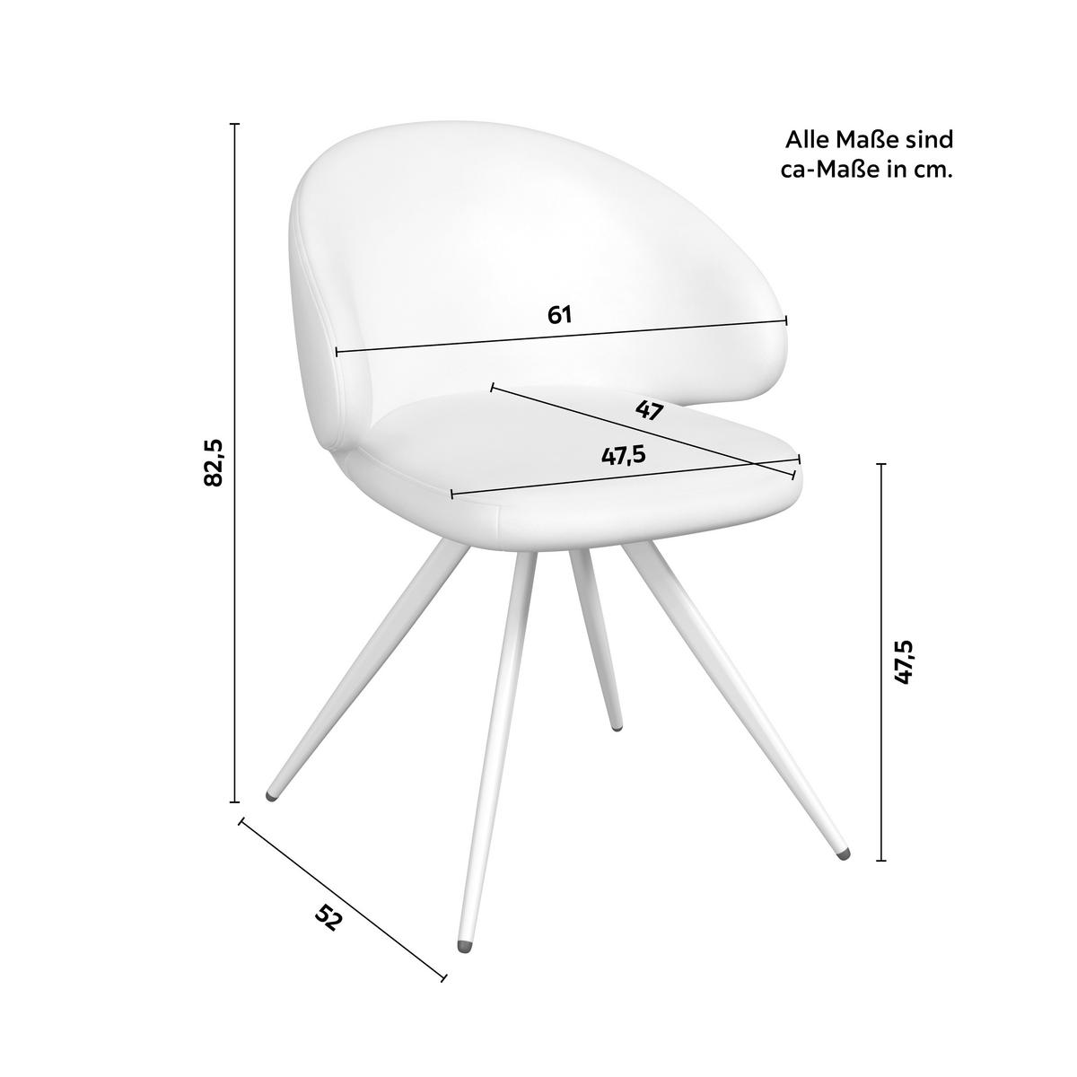 Židle s područkami Adele, krémová - bílá/krémová, Moderní, kov/textil (61/82,5/52cm) - Bessagi Home