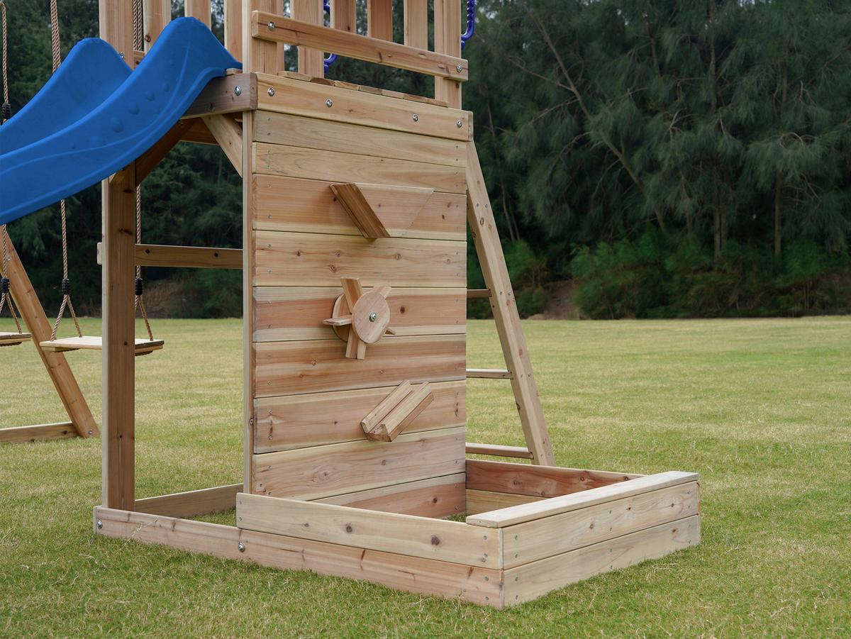Spielturm A030.502.00 - Blau/Braun, KONVENTIONELL, Holz (345/270/336cm) - Ambia Garden