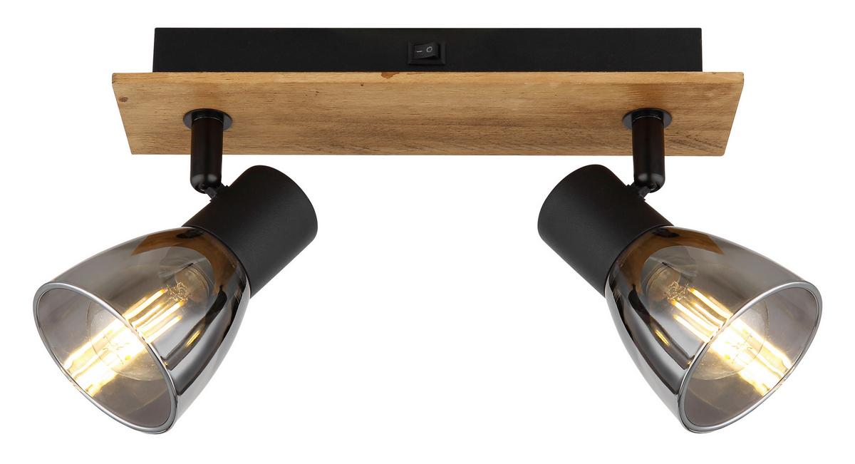 Strahler 54307-2w - Dunkelbraun/Schwarz, Natur, Glas/Holz (25/7/15,5cm) - Globo