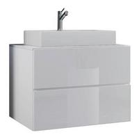 Waschbecken mit Unterschrank B: 60 cm Weiß - Weiß, MODERN, Keramik/Holzwerkstoff (60cm) - MID.YOU