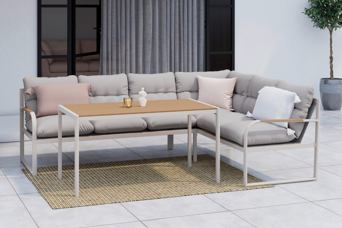 TERASOVÁ SEDACIA SÚPRAVA FLORENZ 3 - farba tíku/svetlosivá, Modern, kov/textil - Mömax