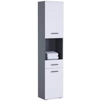 Badezimmer Hochschrank Pearl New Snol 117 BxH 40x188,5 cm - Anthrazit/Weiß, KONVENTIONELL, Holzwerkstoff (40/188,5/29,6cm)