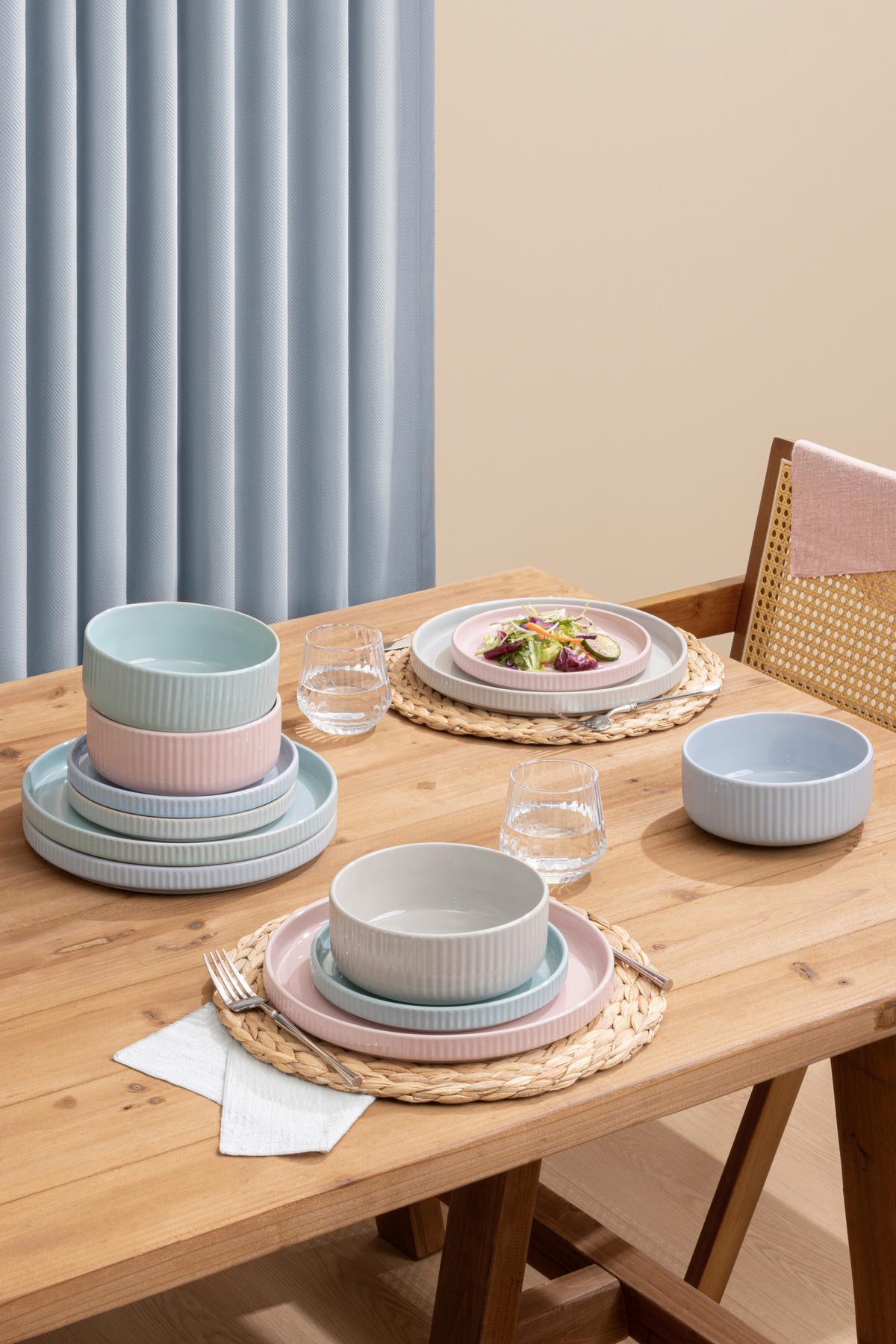 Tafelservice Stella - Pastellblau/Pastellgrün, ROMANTIK / LANDHAUS, Keramik - Luca Bessoni