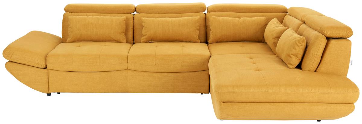 Wohnlandschaft Park Mit Schlaffunktion Currygelb - Currygelb/Schwarz, MODERN, Textil (311/233cm) - Luca Bessoni