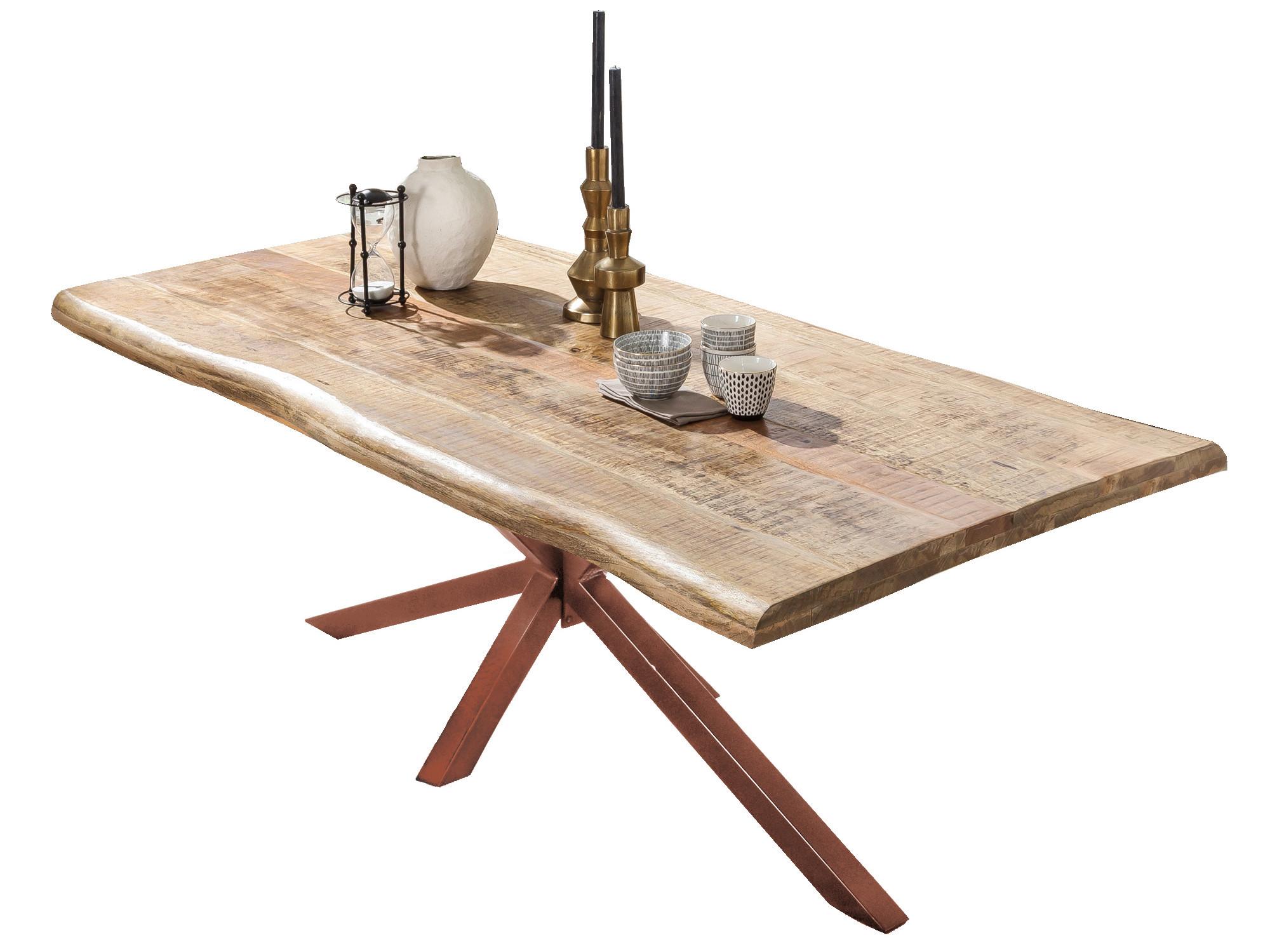 ESSTISCH Braun/Naturfarben L: 160cm - Braun/Naturfarben, MODERN, Holz/Metall (160/90/77cm) - MID.YOU