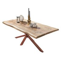 ESSTISCH Braun/Naturfarben L: 200cm - Braun/Naturfarben, MODERN, Holz/Metall (200/100/77cm) - MID.YOU