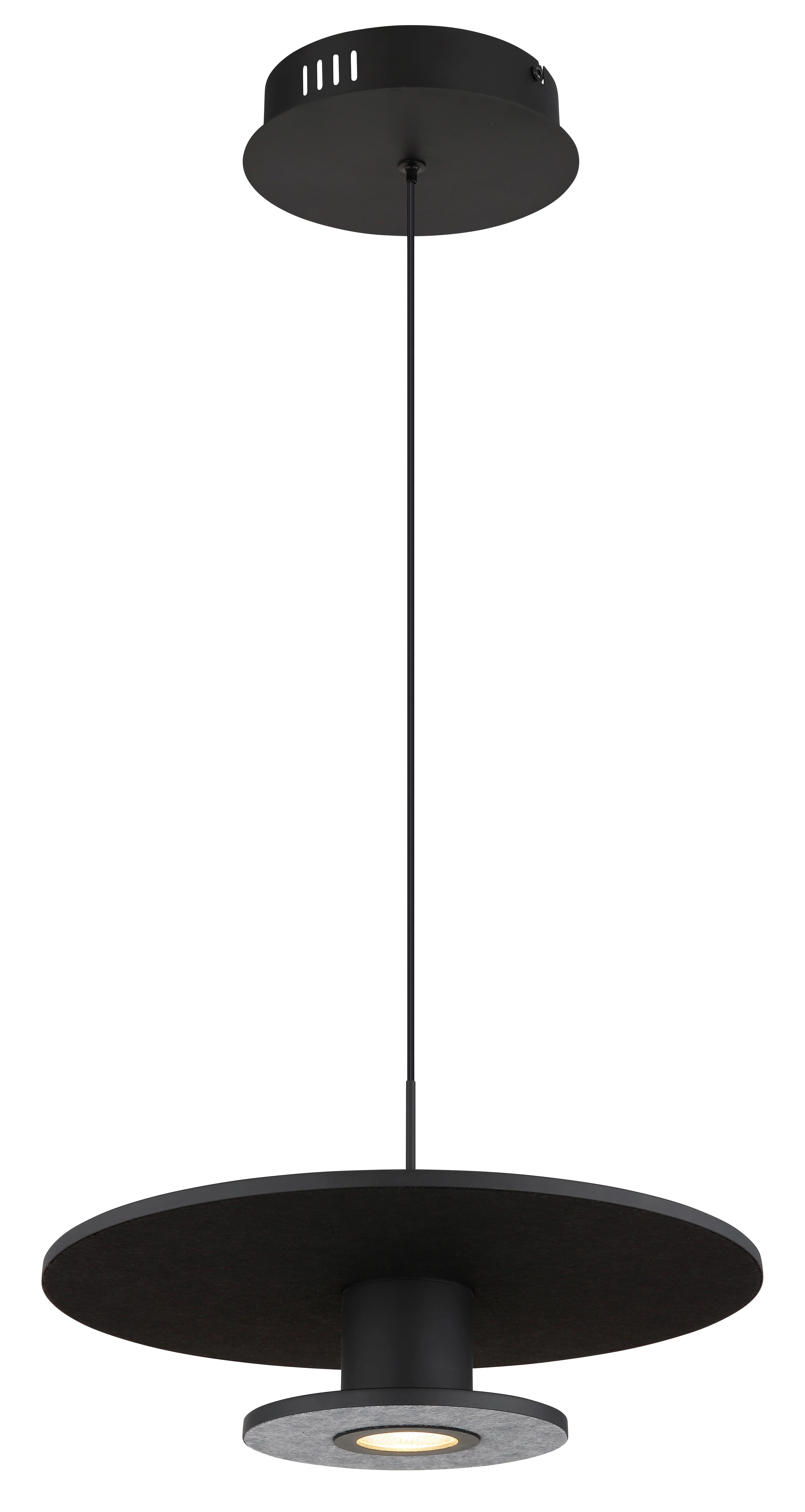 LED-Hängeleuchte 15647s - Schwarz, Basics, Kunststoff/Textil (38/150cm) - Globo