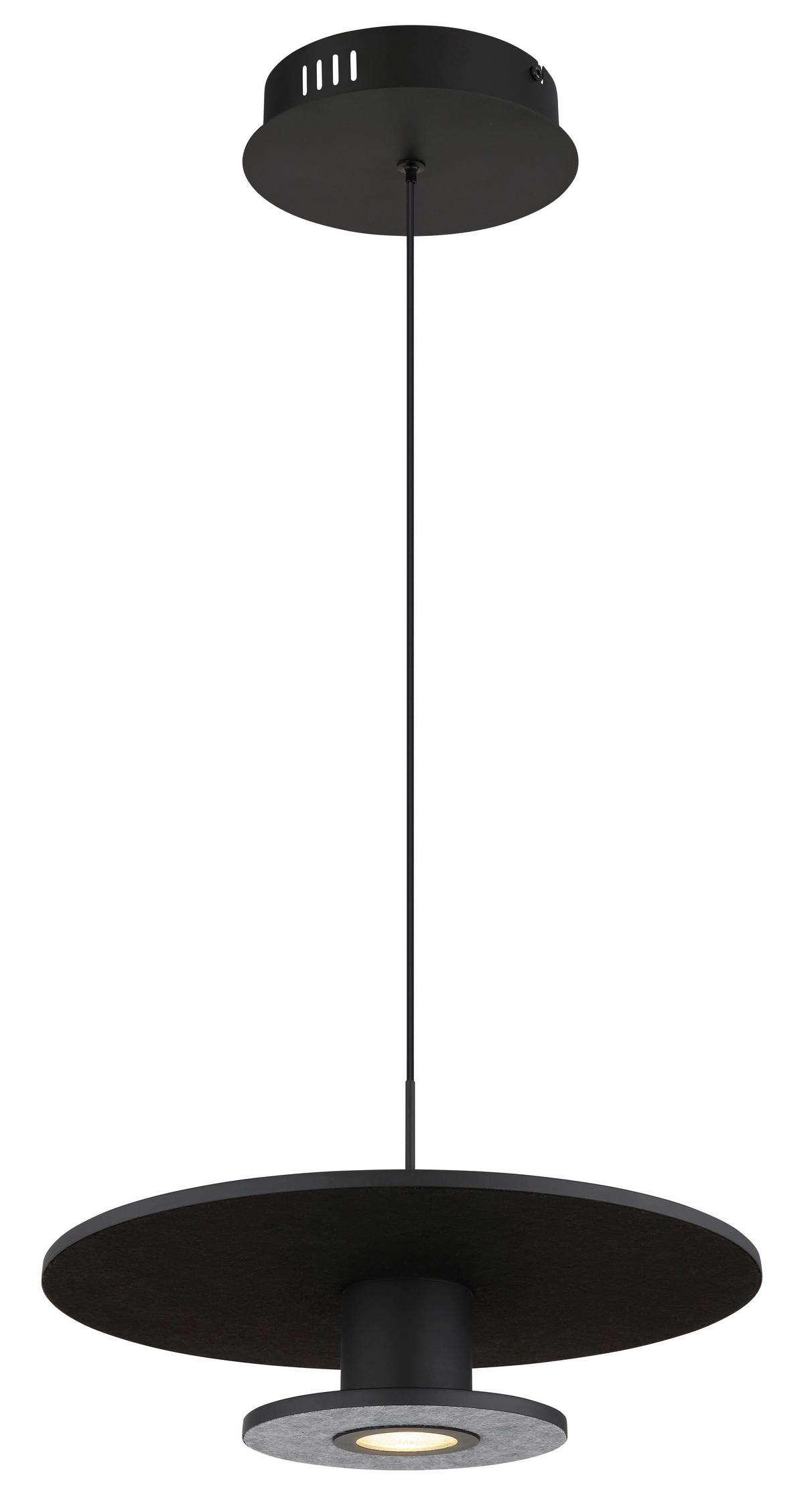 Led-hängeleuchte 15647s - Schwarz, Basics, Kunststoff/Textil (38/150cm) - Globo