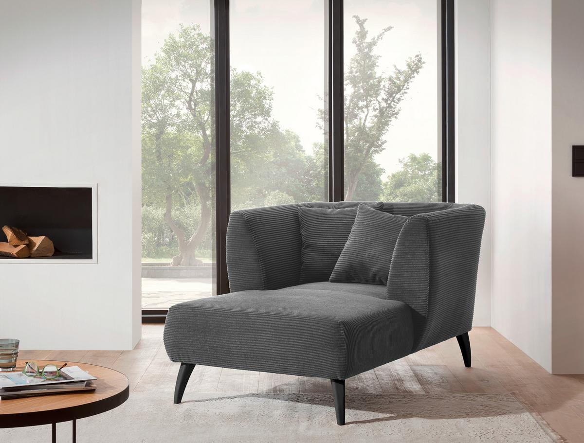 XXL-Sessel inkl. Zierkissen Colori Grau - Schwarz/Grau, MODERN, Textil (108/84/155cm) - MID.YOU
