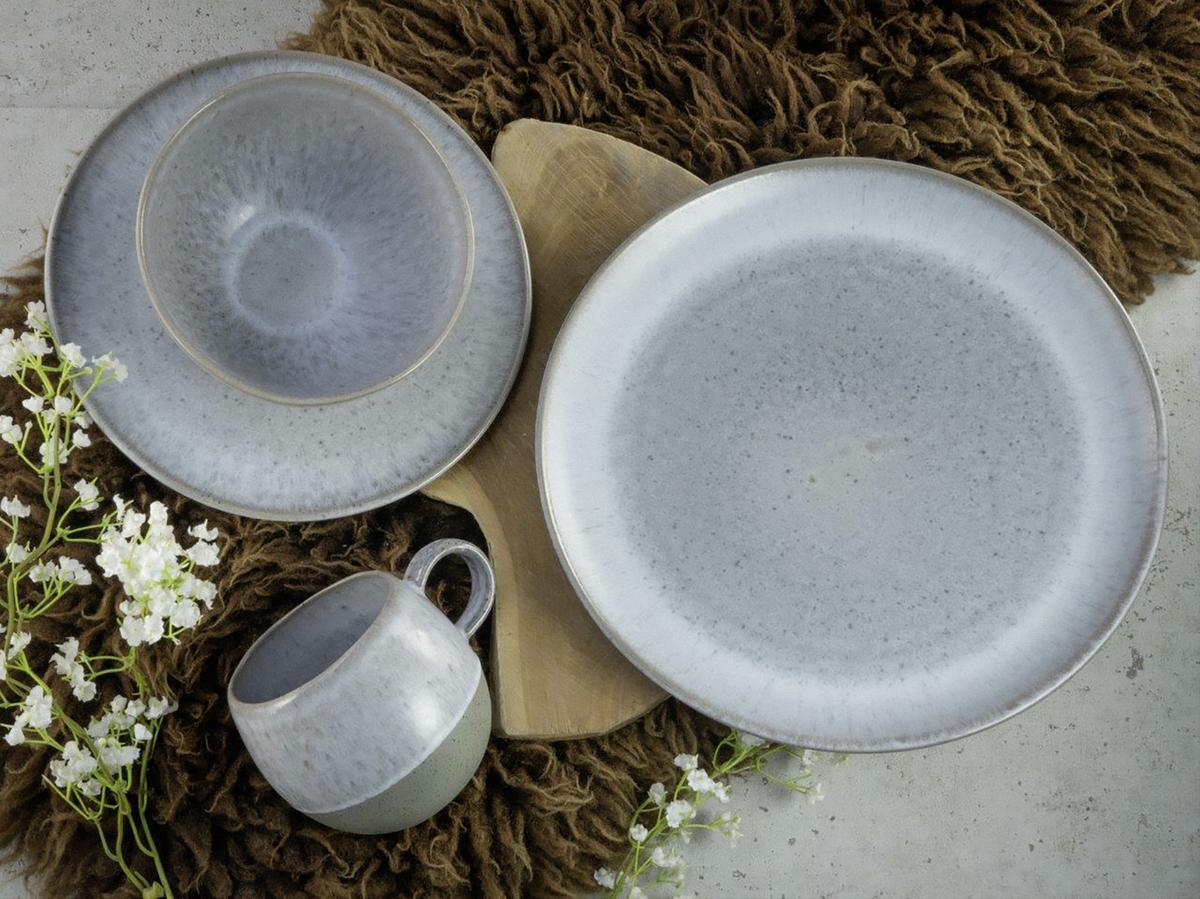 Kombiservice Keramik 4 Personen Geschirr Set - Grau, Trend, Keramik (53/32/33cm) - Creatable