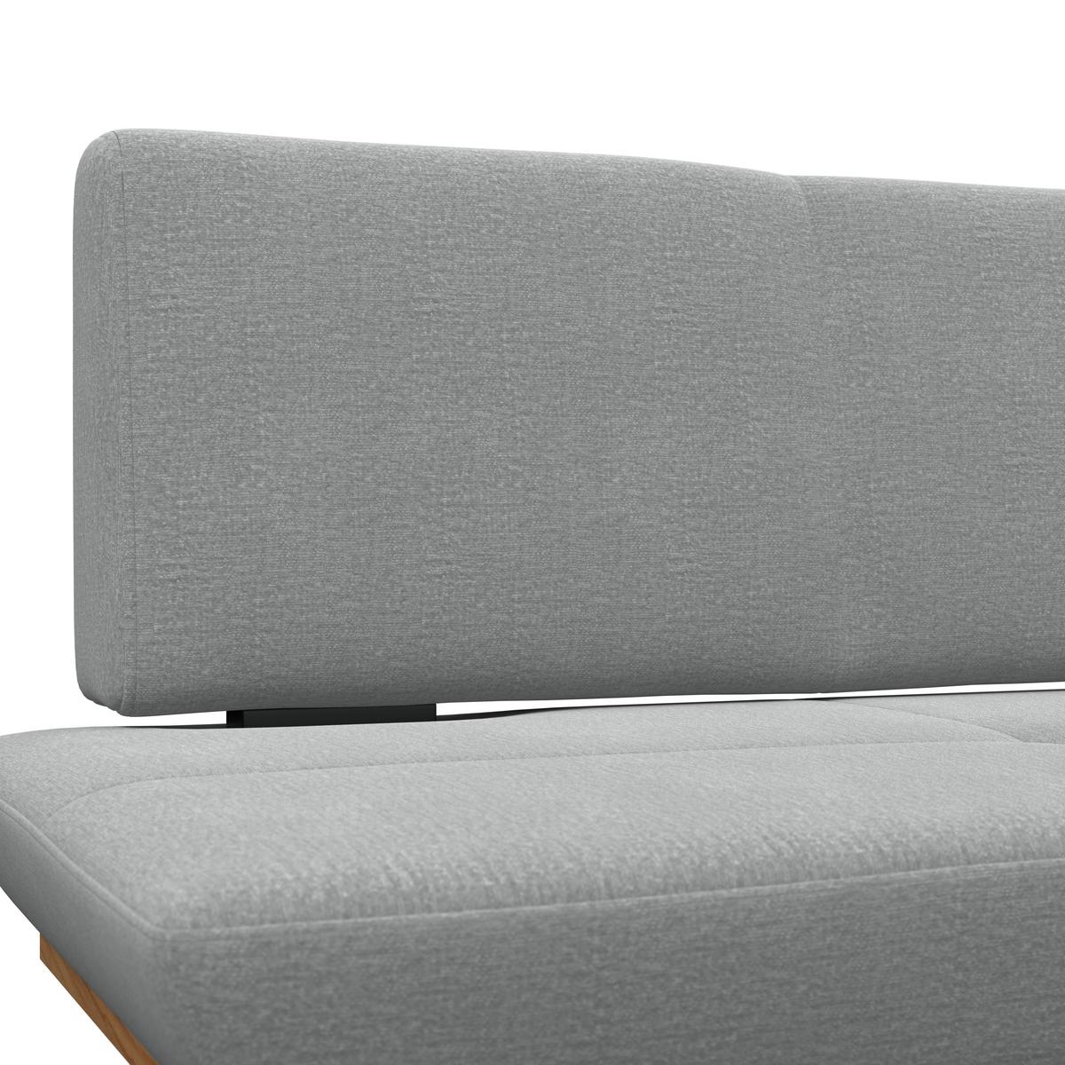 Sitzbank Tristan Webstoff hellgrau, B: 170cm - Hellgrau/Schwarz, MODERN, Holz/Textil (170/48/90cm) - James Wood