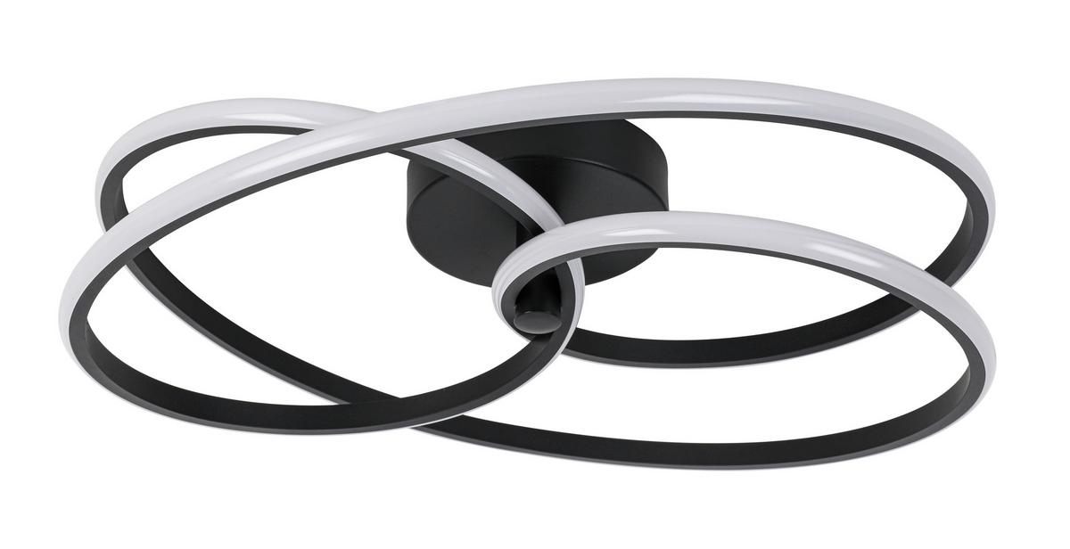 STROPNÉ LED SVIETIDLO MOFER - čierna, Modern, kov/plast (50/13cm) - Premium Living