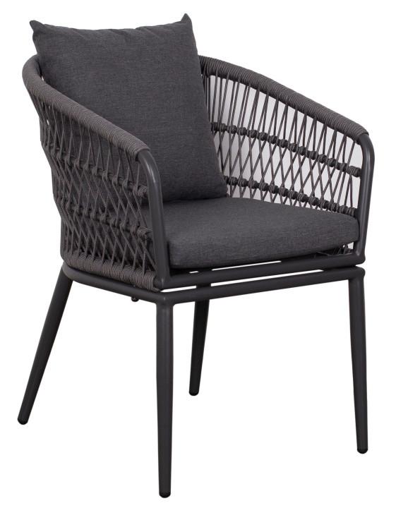 Gartensessel Genua Diningsessel Rope 7 Mm - Grau, Basics, Kunststoff/Textil (58/78/63cm) - Gardenson