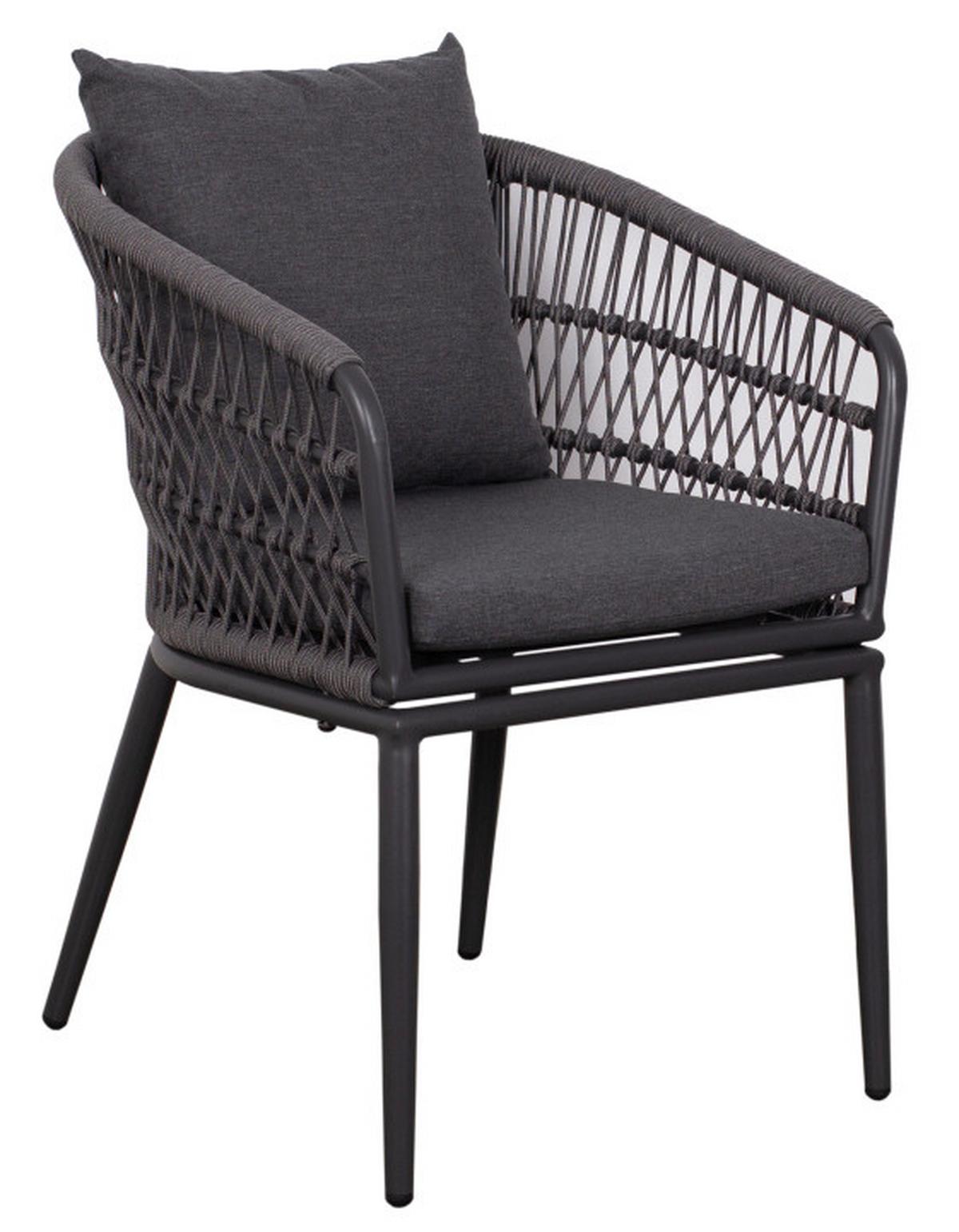 Gartensessel Genua Diningsessel Rope 7 Mm - Grau, Basics, Kunststoff/Textil (58/78/63cm) - Gardenson