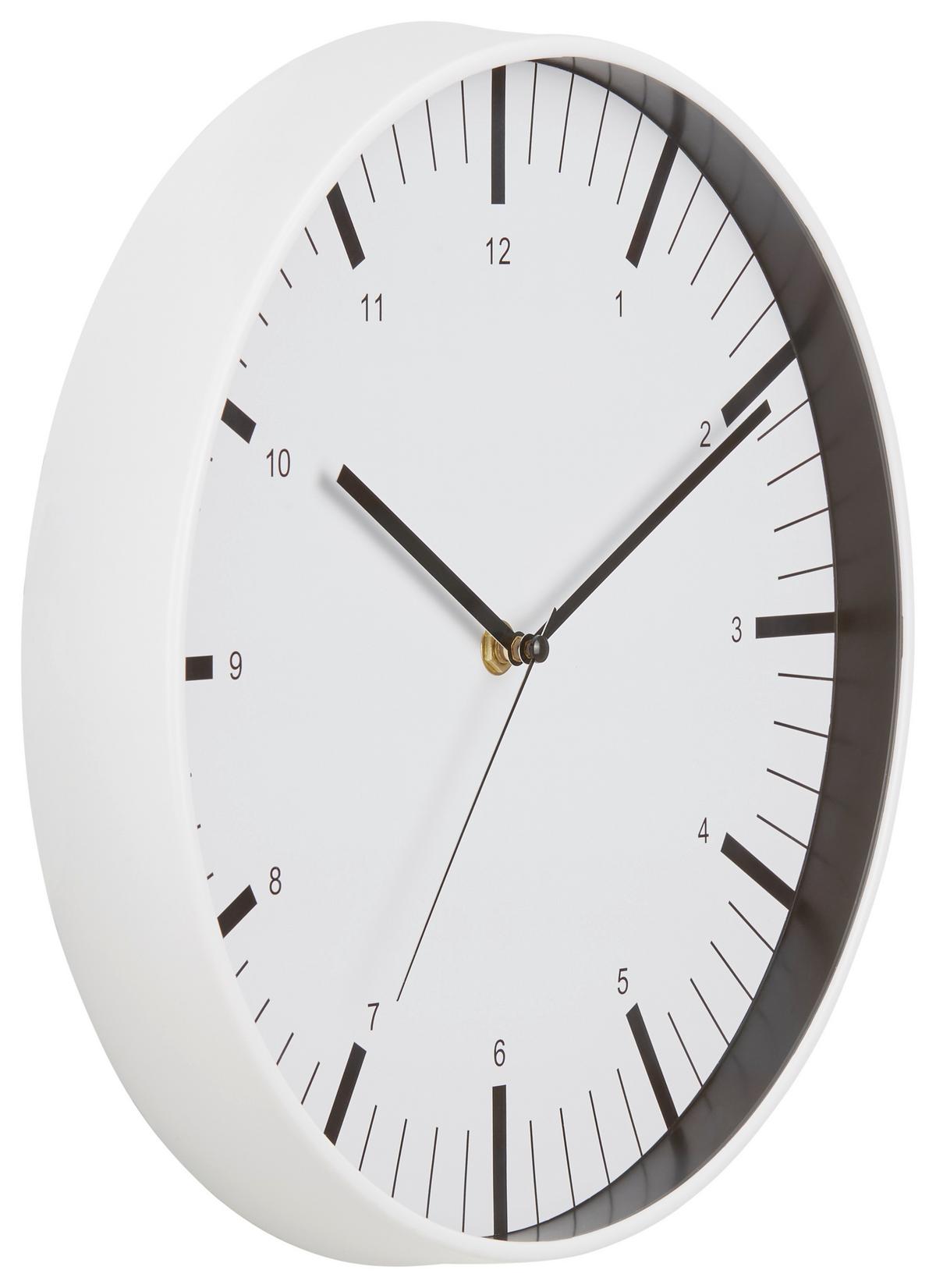 Wanduhr Alexy Versch. Designs, D: 30 Cm - Schwarz/Weiß, Basics, Glas/Kunststoff (30cm) - Ondega