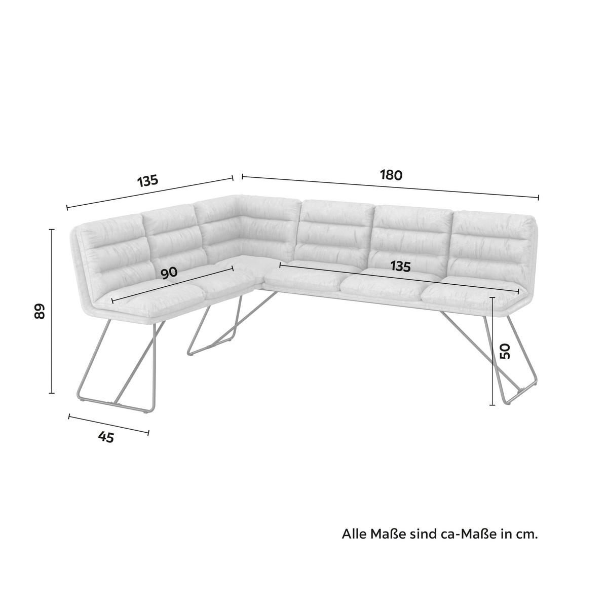 ROHOVÁ LAVICA KONA - čierna/svetlosivá, Modern, kov/drevo (135/180cm) - Bessagi Home