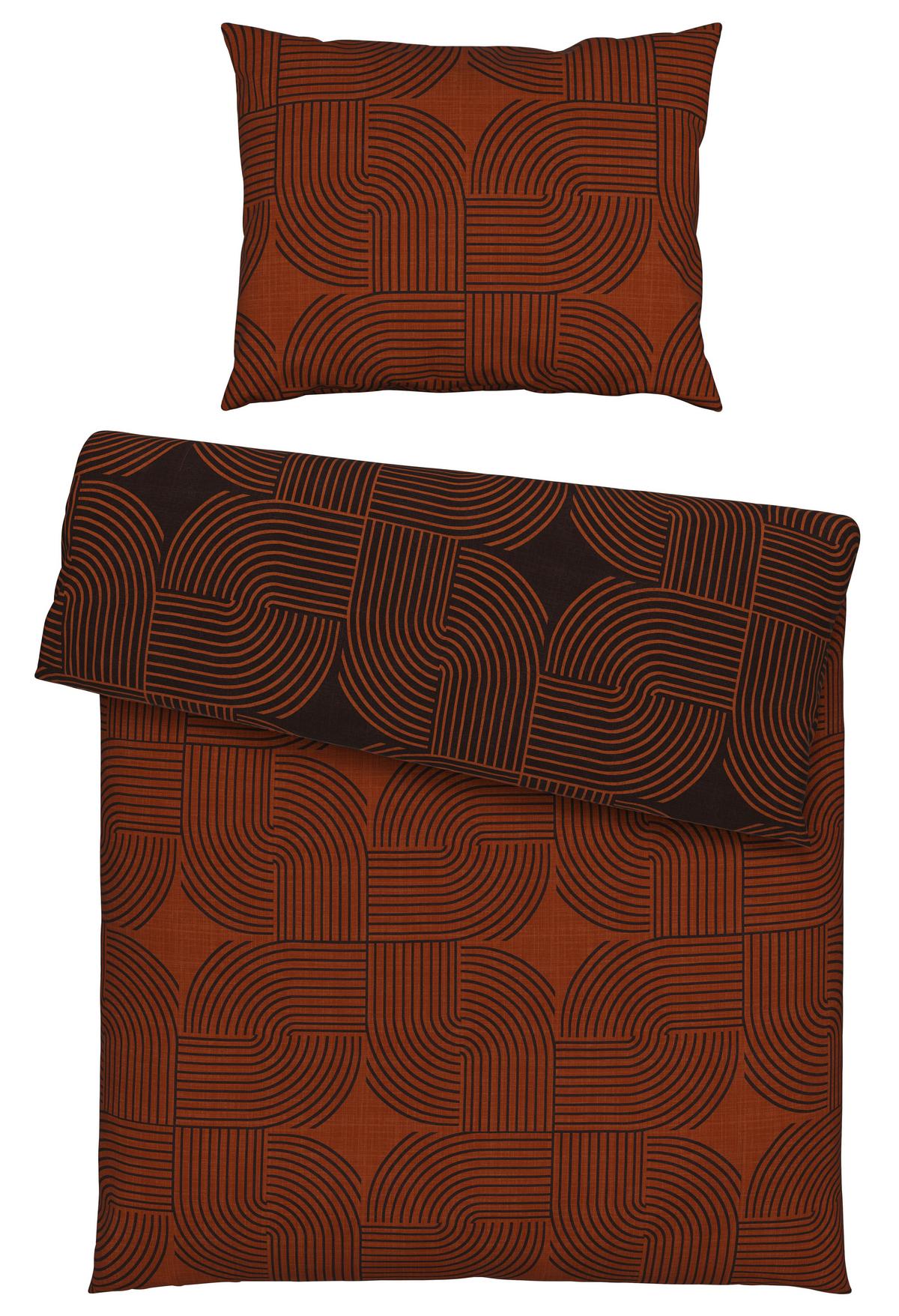 Reneforcé-Bettwäsche 140x200 cm Adriane Rostfarben - Rostfarben, MODERN, Textil (140/200cm) - Luca Bessoni