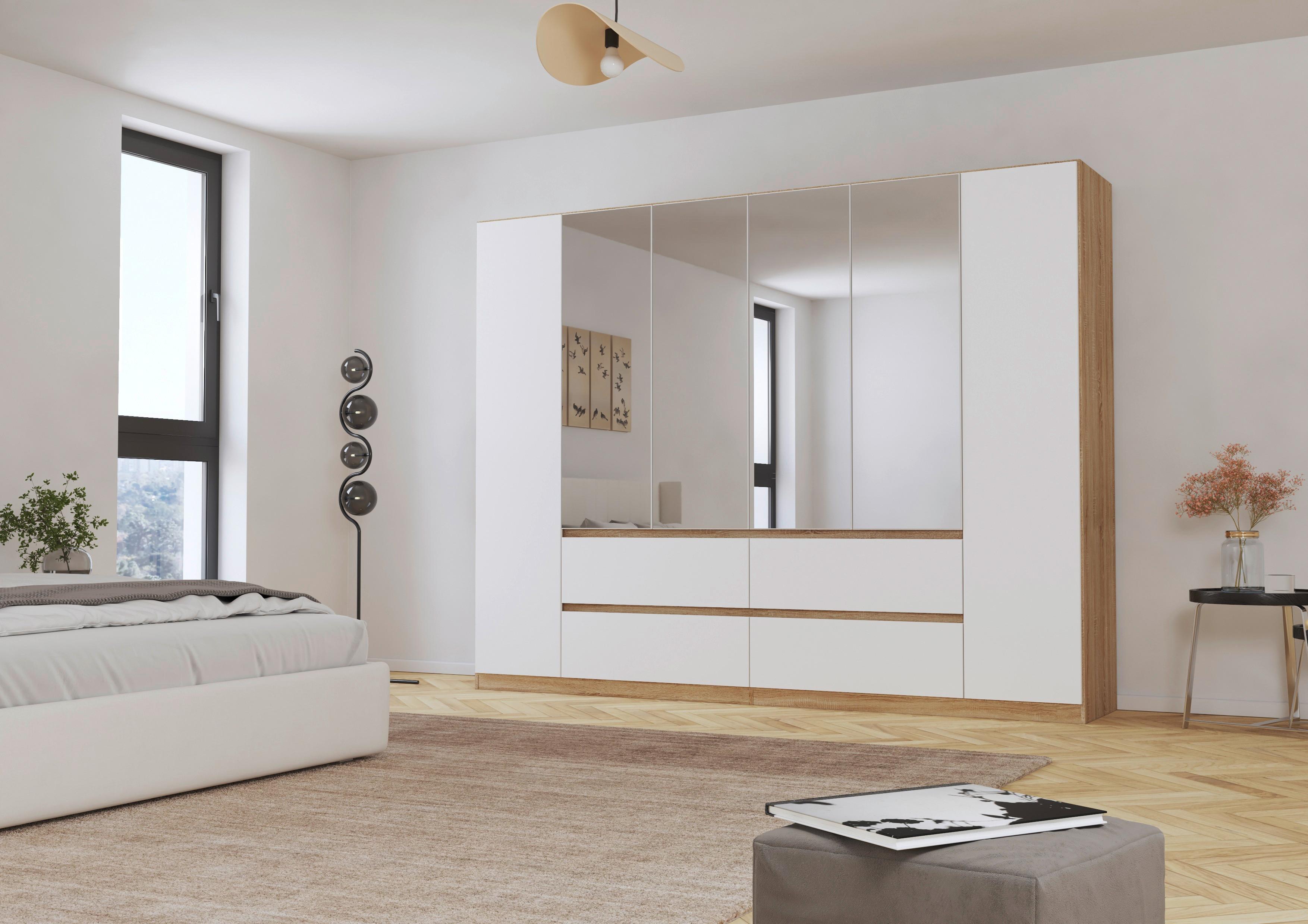 Drehtürenschrank Mainz Eichefarben B: 271 cm - Eichefarben/Weiß, Basics, Holzwerkstoff (271/210/54cm) - Rauch Möbel