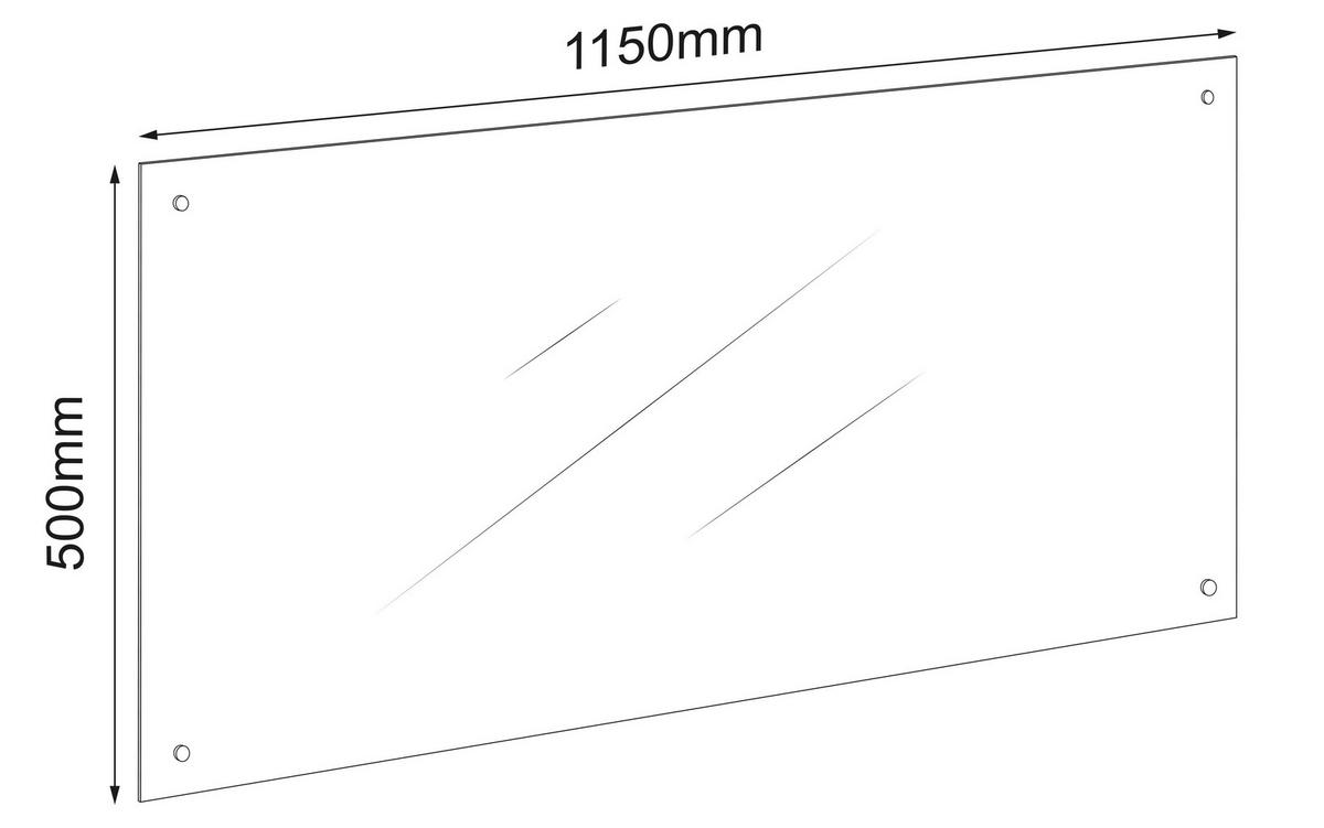 KÜCHENRÜCKWAND Klarglas B: 115cm - Klar, Trend, Glas (115/50cm) - MID.YOU