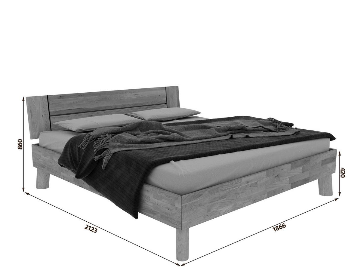 Bett Como Naturfarben /Wildeiche 160x200cm - Wildeiche/Naturfarben, MODERN, Holz (160/200cm) - MID.YOU