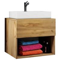 Badmöbel-set 2-tlg. Lendas B: 60 Cm Honig-Eiche Dekor - Honigeiche/Weiß, MODERN, Keramik/Holzwerkstoff (60cm) - MID.YOU