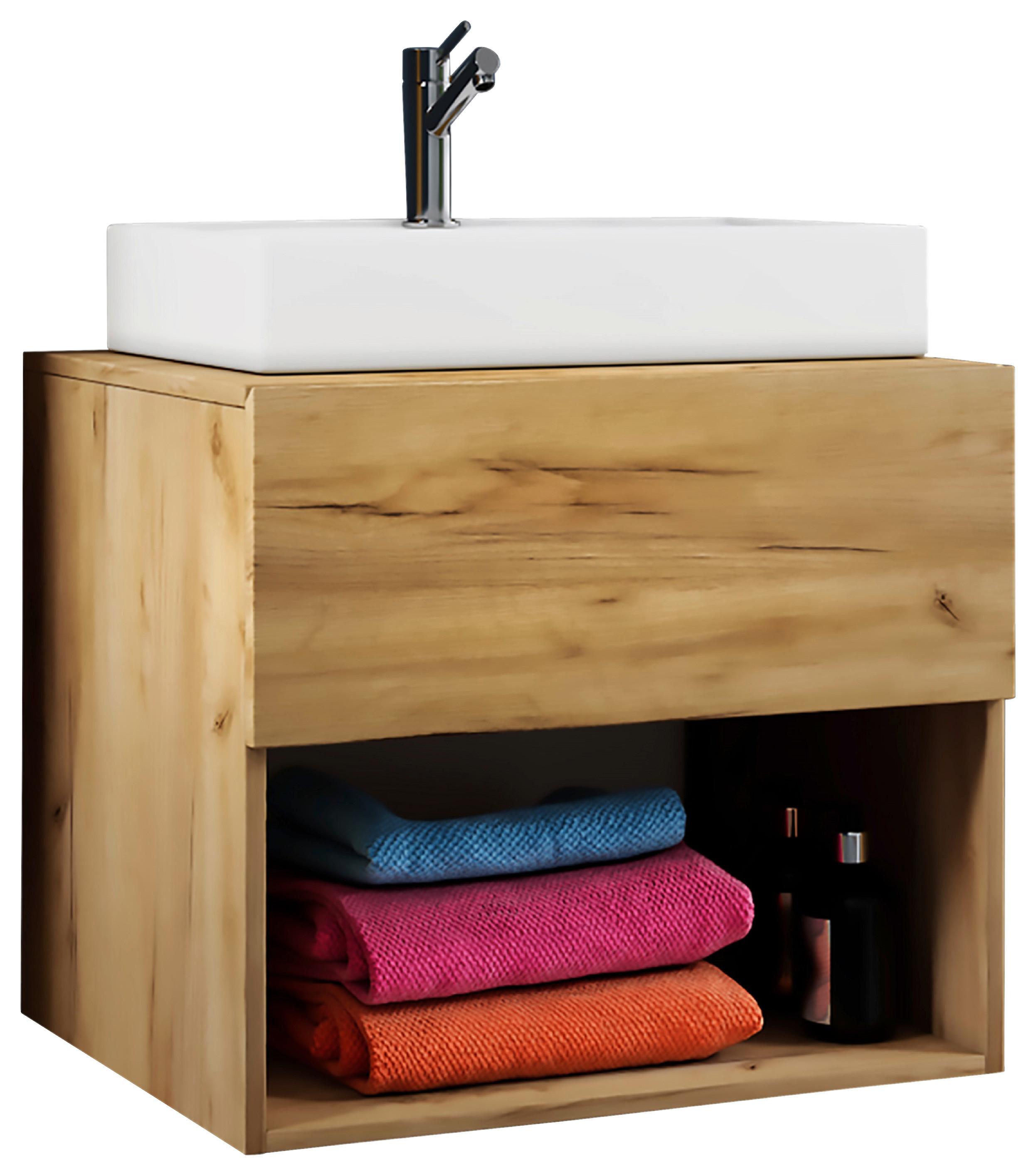Badmöbel-Set 2--Teilig. Lendas B: 60 cm Honig-Eiche Dekor