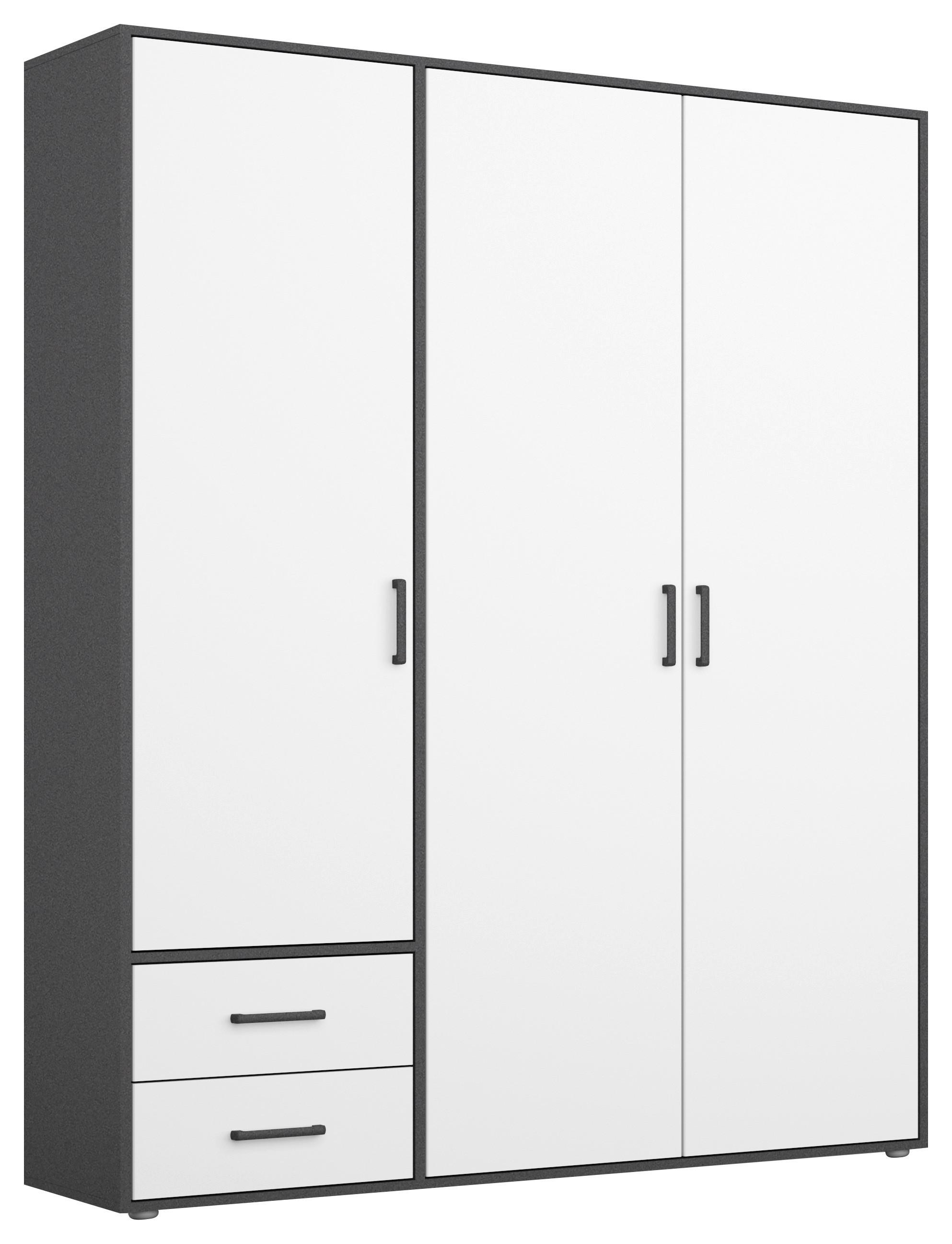Drehtürenschrank Voyager Grau,weiß 140 cm - Weiß/Grau, MODERN, Holzwerkstoff (140/194/53cm) - Rauch Möbel