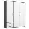 Drehtürenschrank Voyager Grau,weiß 140 cm - Weiß/Grau, MODERN, Holzwerkstoff (140/194/53cm) - Rauch Möbel