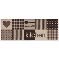 Teppich Läufer Küche Braun/Beige Kitchen 80x200 cm - Beige/Braun, Basics, Textil (80/200cm) - James Wood