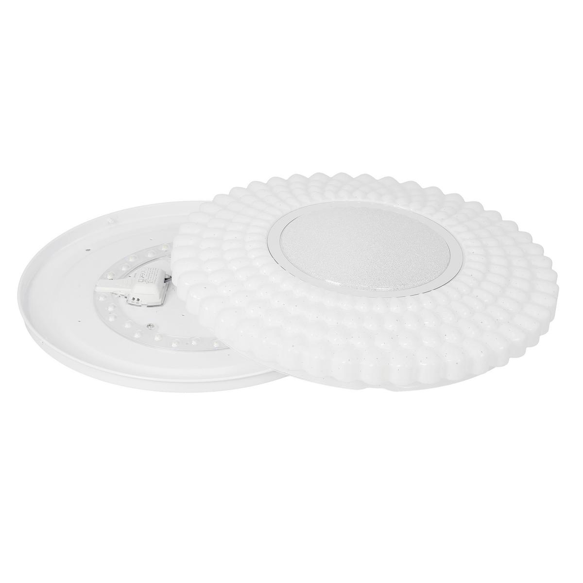 LED-Deckenleuchte 13-34250 Uran - Chromfarben/Weiß, KONVENTIONELL, Kunststoff/Metall (38/38/7cm)