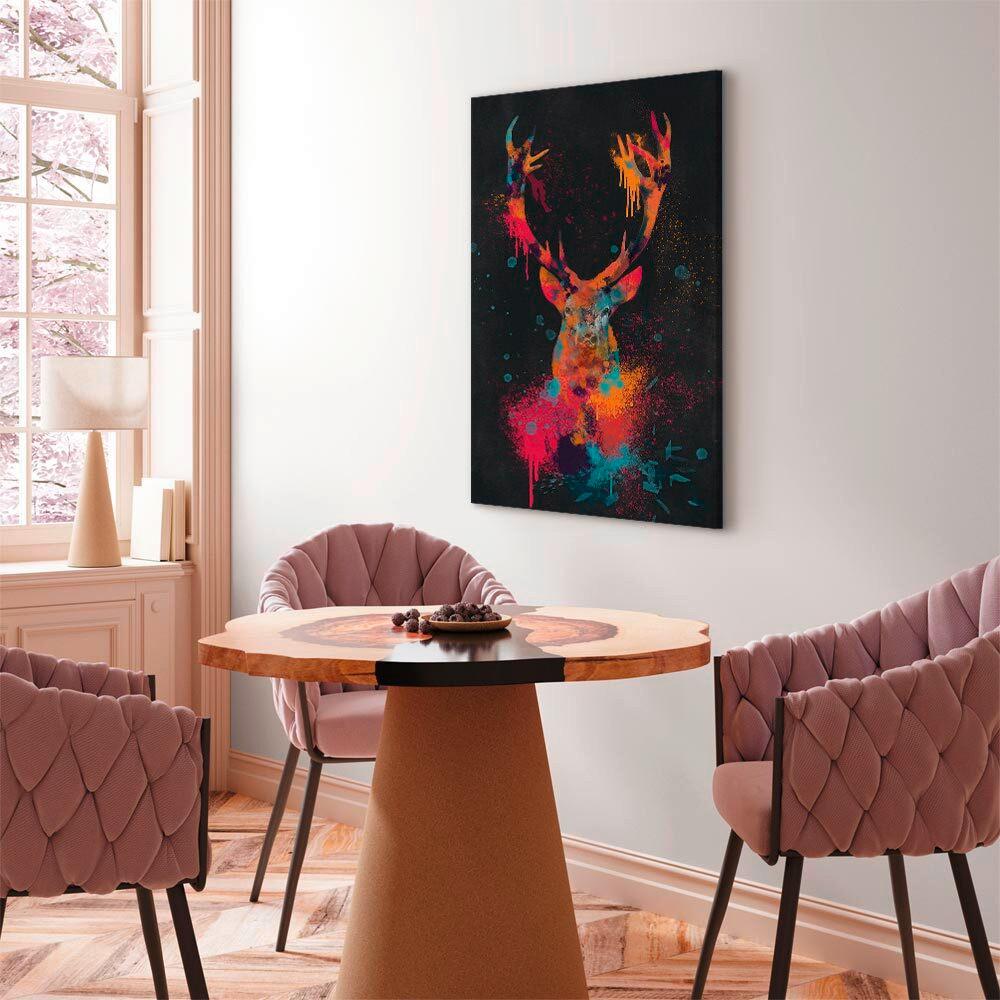 Leinwandbild Schwarz Pink B: 60 Cm - Pink/Schwarz, Basics, Holz/Textil (60/90/1,2cm) - artgeist