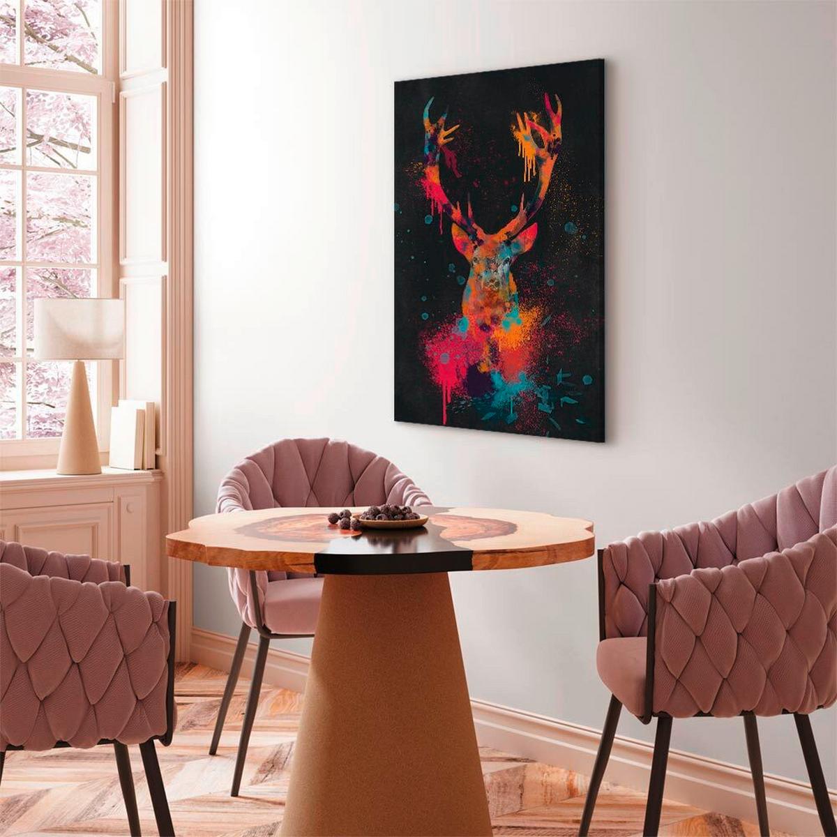 Leinwandbild Schwarz Pink B: 80 Cm - Pink/Schwarz, Basics, Holz/Textil (80/120/1.2cm) - artgeist