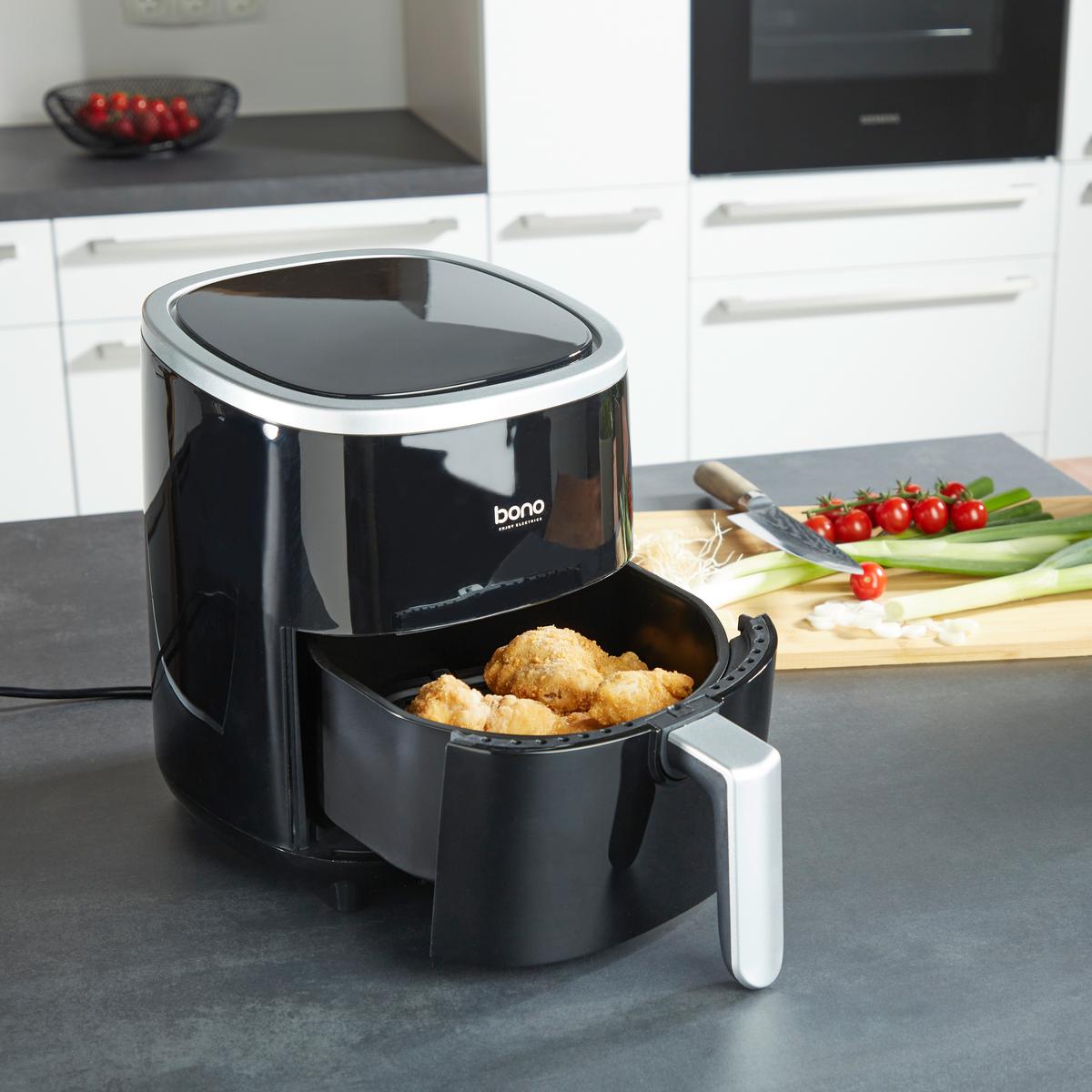 Heißluftfritteuse Julia 3,5 L Schwarz, Timer - Schwarz, MODERN, Kunststoff (32,2ml) - Bono
