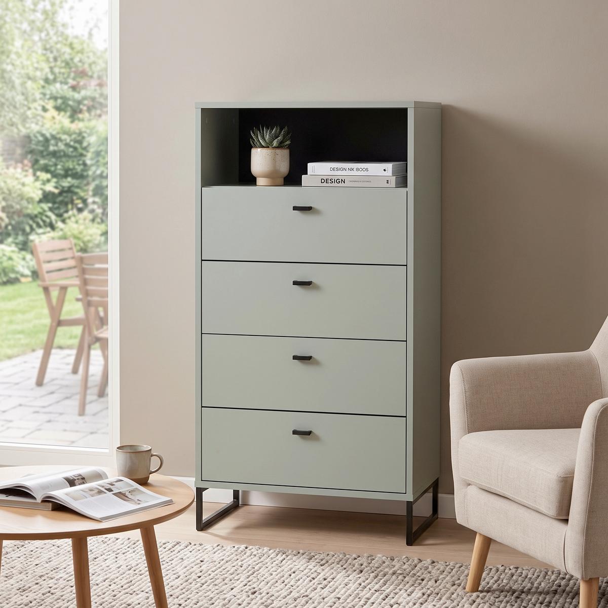 HIGHBOARD JANNE HIGHBOARD 600 4SK NISCHE - Schwarz/Grün, LIFESTYLE, Holzwerkstoff (60,2/103,9/33,1cm) - MID.YOU