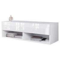 Nízka komoda biela vysoký lesk - sivá/biela, Lifestyle, kompozitné drevo/plast (100/30/31cm) - P & B